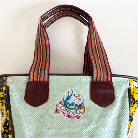 Consuela Classic Tote Bag Shopper Embroidered Floral Ethnic Boho Festive Fun - Picture 4 of 13